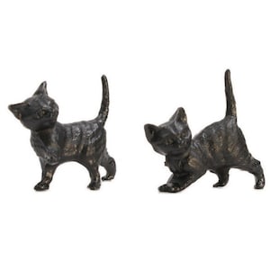 ジオラマ ミニチュア 猫 ブラック 6 個セット | 模型作りに最適 | 妖精の庭の装飾 | ドールハウス ミニチュア - 203-3-50B