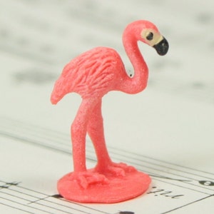 Miniature Flamingos  Set Of 4 | Hand Painted | Flamingo Figurine | Dollhouse Diorama | Project Craft Miniature -234-4822
