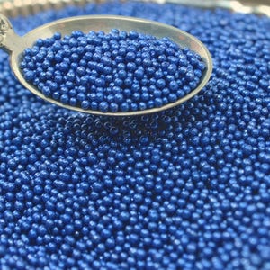 Blue - Glass Deco Beads - 2oz Jar - jewelry beads art beads crafting beads blue beads scrapbook - 311-3002