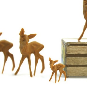 Cute Tiny Deer Miniature Set of 10 Pcs Fairy Garden Decor Gnome Home Decor Deer Figurine 1/2 Tall 203-1005 image 3