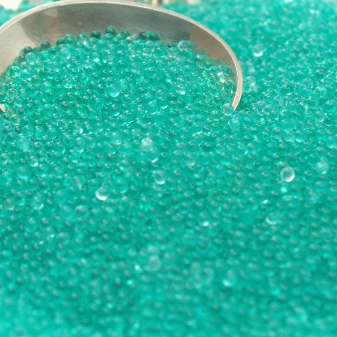 Clear Aqua Glass Deco Beads 2oz Jar Jewelry Beads Art Beads Crafting