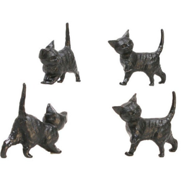 Diorama Miniatures Cats Black Set of 6 | Perfect For Model Making | Fairy Garden Decor | Dollhouse Miniature - 203-3-50B