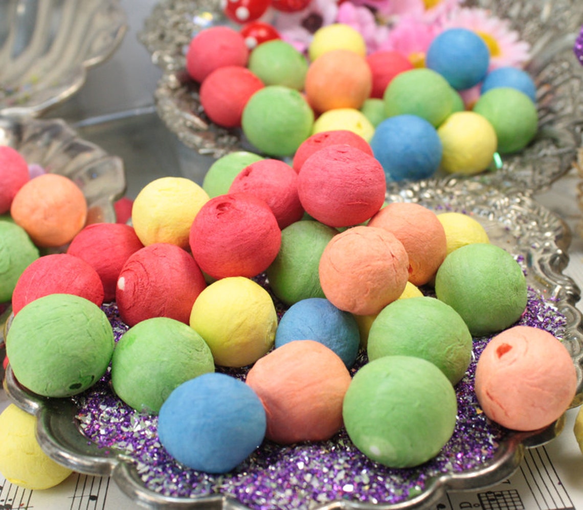 Spun Cotton Balls Colors Set of 12 Project Craft Balls Etsy
