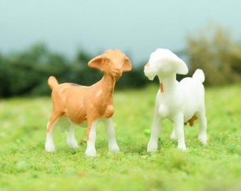 Tiny Miniature Goats 3/4&quot; Tall Set of 6 | Tiny Adorable Miniature Animals Figurine | Dollhouse Diorama - 102-2039