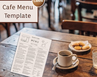 Modelo de cardápio para café – Formatos retrato, paisagem e brochura tríptica