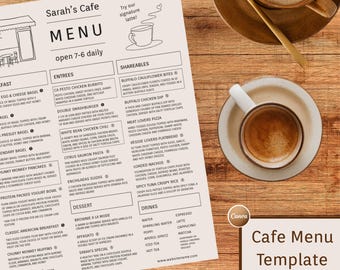 Pacote de Modelos de Cardápio para Café – Formatos Retrato, Paisagem e Brochura | Editável com conta Canva GRATUITA