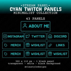 blau zuckendes Panel minimalistisches Zucken Panel einfach ästhetisches Zucken Panel niedliches Stream Panels Cyan Zucken Overlay Gemütlichkeit zucken Lo-Fi Zucken