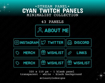 painel twitch ciano painel twitch minimalista painel twitch estético simples painéis de fluxo fofos sobreposição twitch ciano twitch aconchegante twitch lo-fi