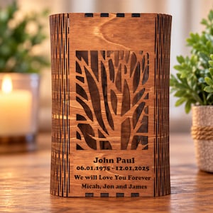 Personalized Wooden Memorial Lantern, Custom Remembrance Candle Holder, Sympathy Gift