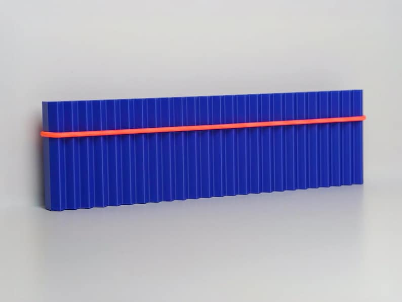Colorful Magnetic Key Holder & Mail Slot | Modern Fluted Wall Shelf 3D Printed Entryway Decor | Geometric Ribbed Design image 5