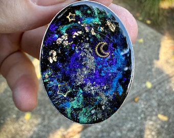 Collana ricordo commemorativa Galaxy • Ciondolo per capelli o ceneri di colore personalizzato • Regalo di gioielli commemorativi per persone e animali domestici