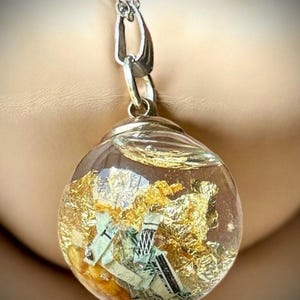 Money Spell Necklace – Moon Water Charged for Wealth, Prosperity & Financial Abundance, Handmade with Intention
