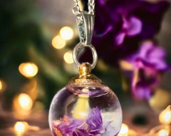 Third Eye Opener Spell jar Necklace with Moonwater – Intuition, Psychic Clarity & Spiritual Awakening-Divine Feminine Sterling silver