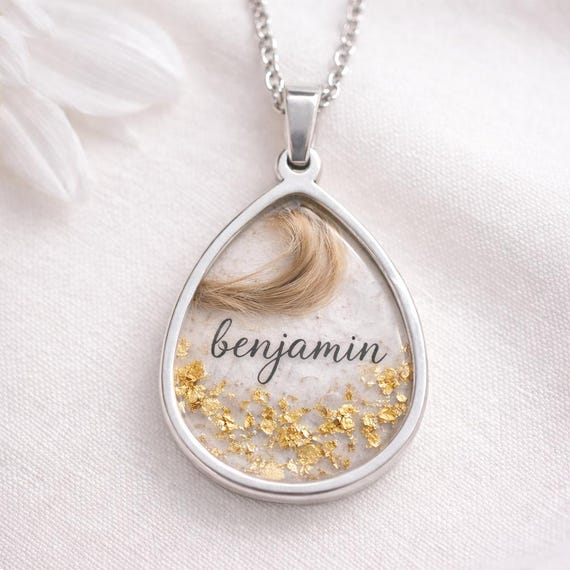 Teardrop Memorial Necklace | Sterling Silver Keepsake Pendant | Custom Ashes, Hair, or Breastmilk Jewelry | Personalized Cremation