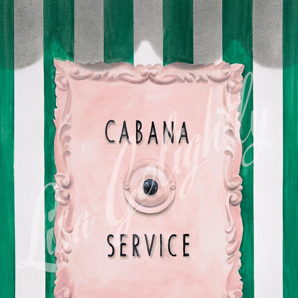 Cabana Service - Giclee Print of an Original Watercolor Painting
