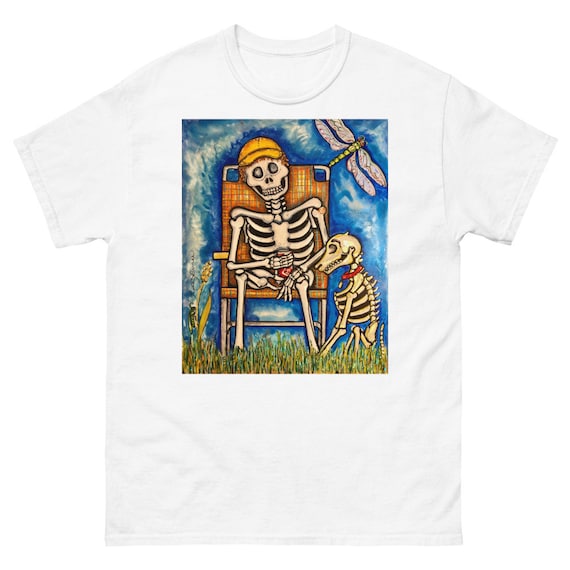 Camiseta de peso pesado para hombre con esqueleto de cerveza y - Main Image