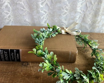 Greenery Floral Crown, Eucalyptus Headband, Flower Crown, Wedding Headpiece, Bridesmaid flower girl headband halo