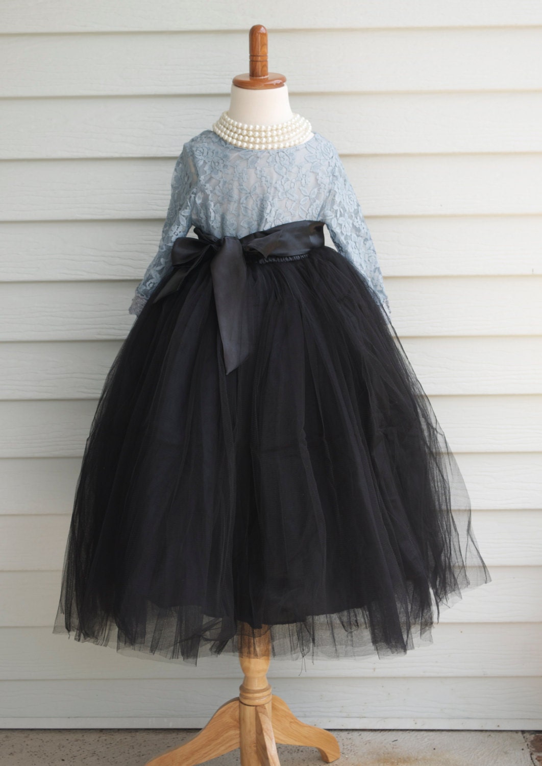Girls Black Long Sewn Tulle Skirt Black Tutu Toddler Tulle Etsy