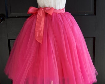 Girls Magenta Pink Tutu, Fuchsia Tulle skirt,  Hot Pink tutu, tulle skirt, ballet skirt, Girls tutu, tulle skirt