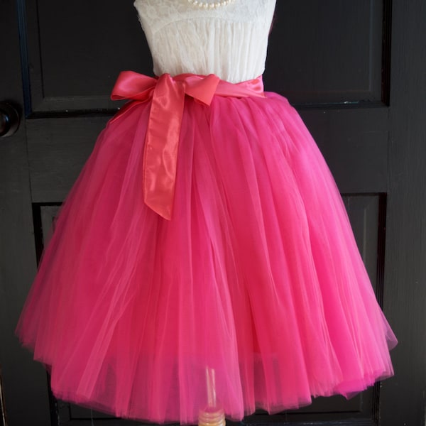 Girls Magenta Pink Tutu, Fuchsia Tulle skirt,  Hot Pink tutu, tulle skirt, ballet skirt, Girls tutu, tulle skirt