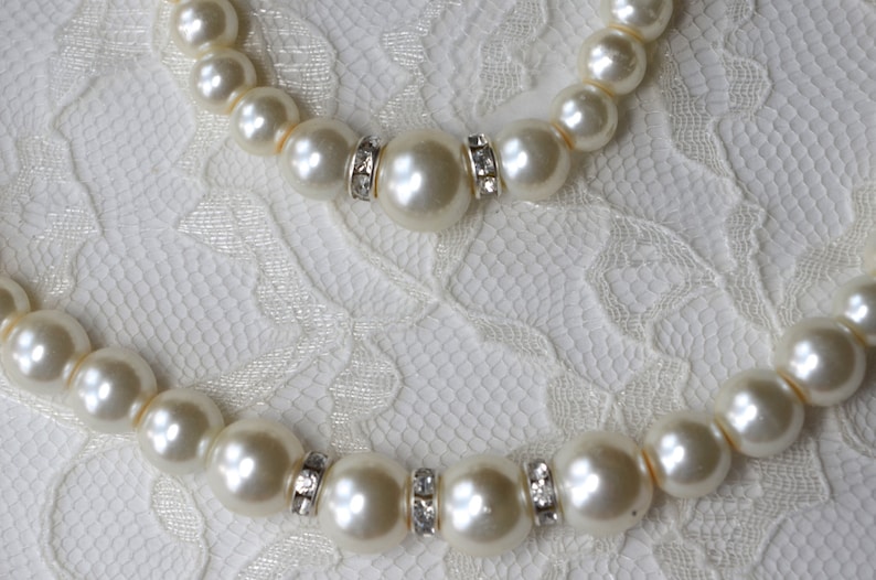 Pearl Necklace Bracelet Set Flower Girl Jewelry Flower Girl Etsy