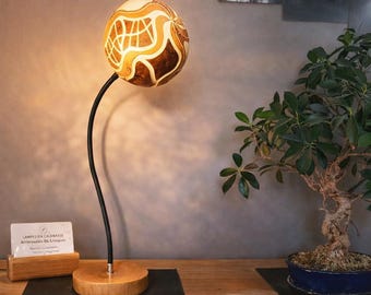 hand-carved gourd lamp