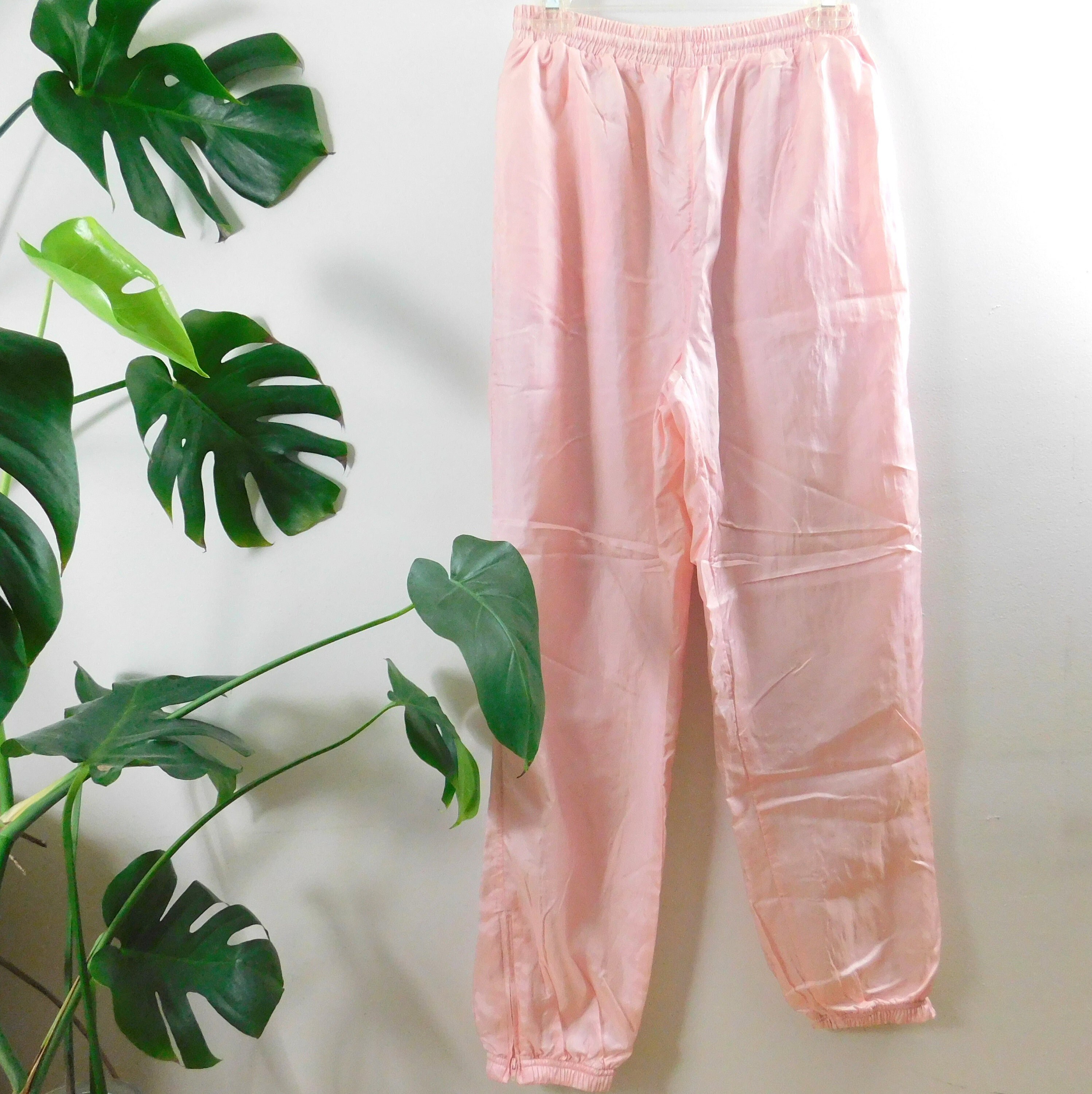 Vintage Windbreaker Pants Pink Nylon Lined Tracksuit Jogger - Etsy