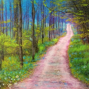 Bluebonnet Trail Photograph: Spring Green Landscape Art (16x20)