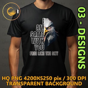 Eagle PNG: Patriotic T-Shirt Design, Transparent Background (Digital Download)