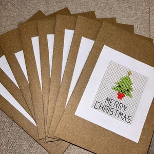 Carte de Noël sapin de Noël - Carte de voeux au point de croix