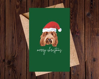 Tracks Publishing Weihnachtskarte Cockapoo Mit Geschenk – 16x16 Cm, Goldfolie, Aus Nachhaltigem Karton