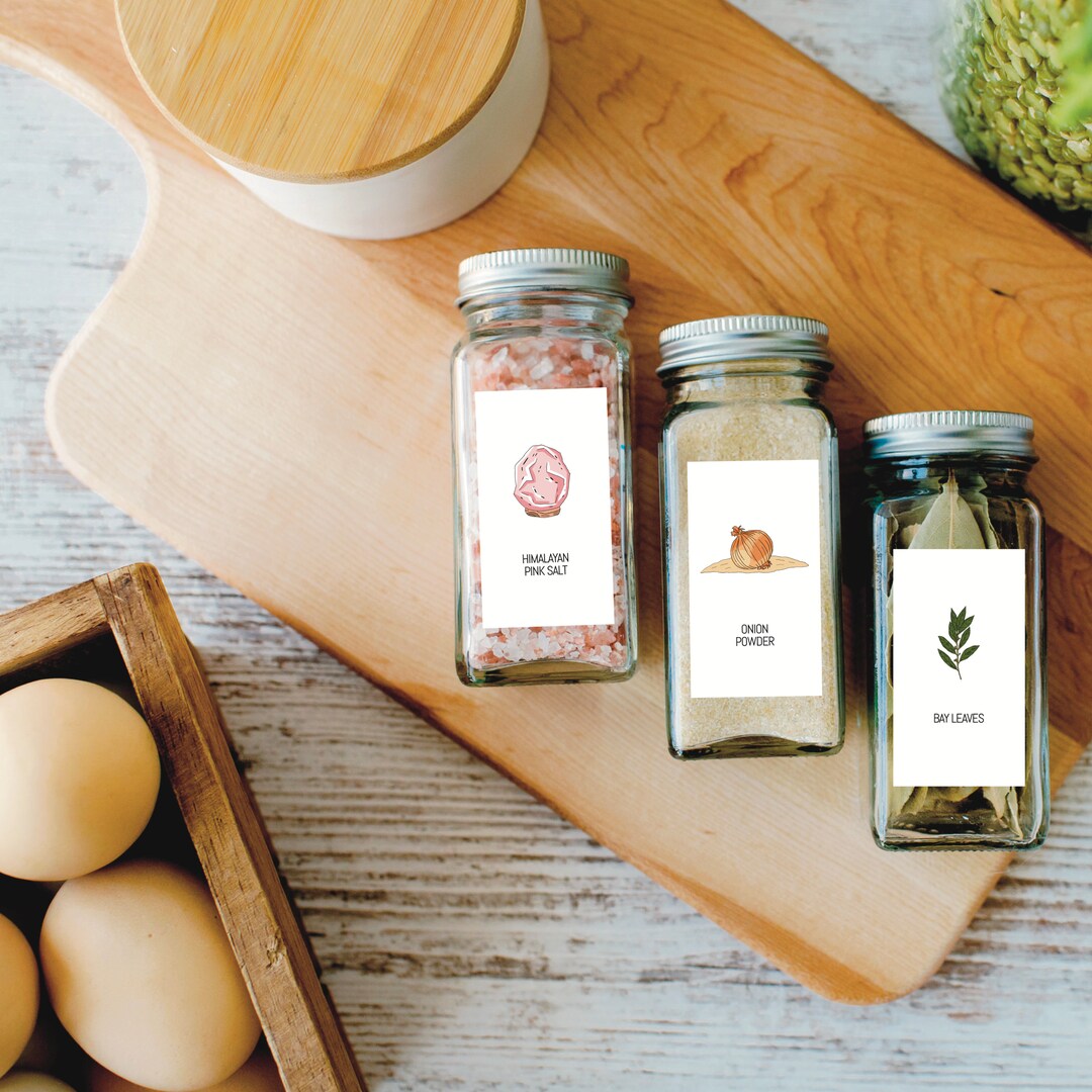 Modern, Hand-drawn, Seasoning Labels - Water Resistant - Etsy