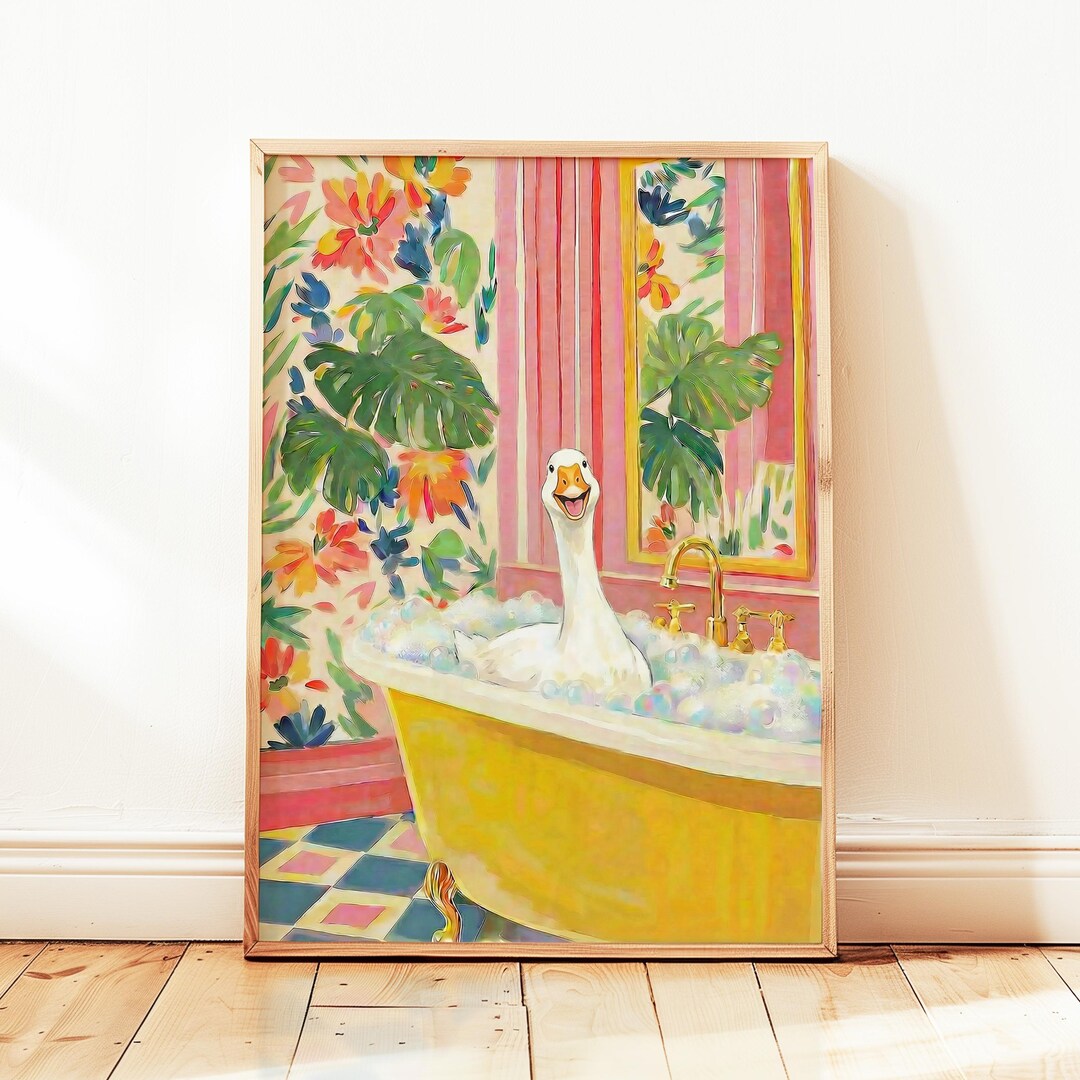 Funny Goose Bathroom Wall Art Print Colourful Matisse Style Poster - Etsy