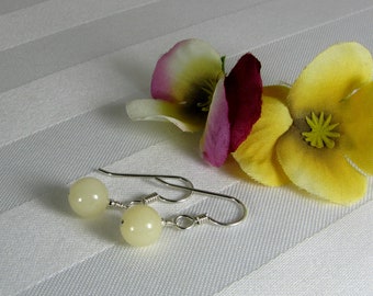 Bold Yellow Onyx and Sterling Silver Earrings