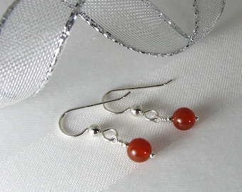 Carnelian and Sterling Silver Earrings