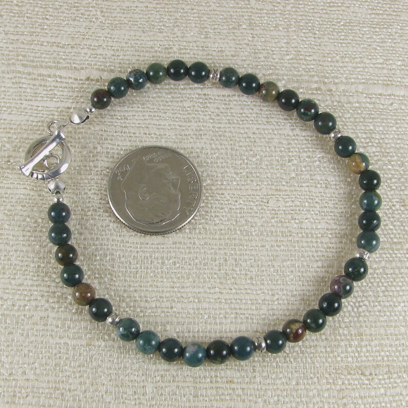 Bloodstone and Sterling Silver Bracelet