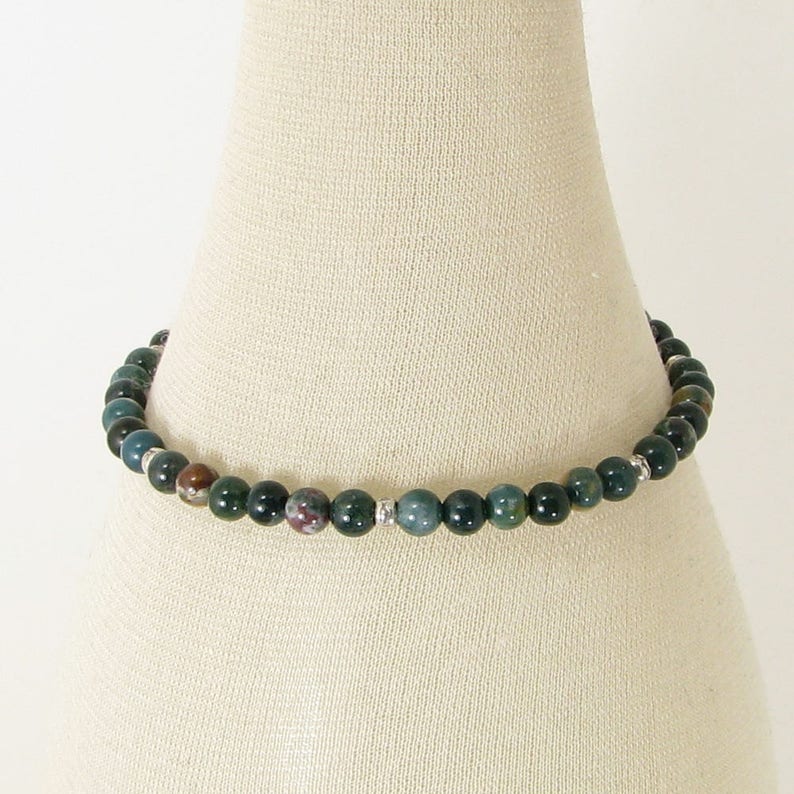 Bloodstone and Sterling Silver Bracelet