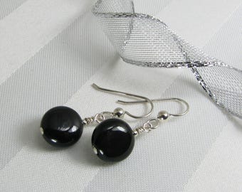 Rainbow Obsidian Coins Sterling Silver Earrings