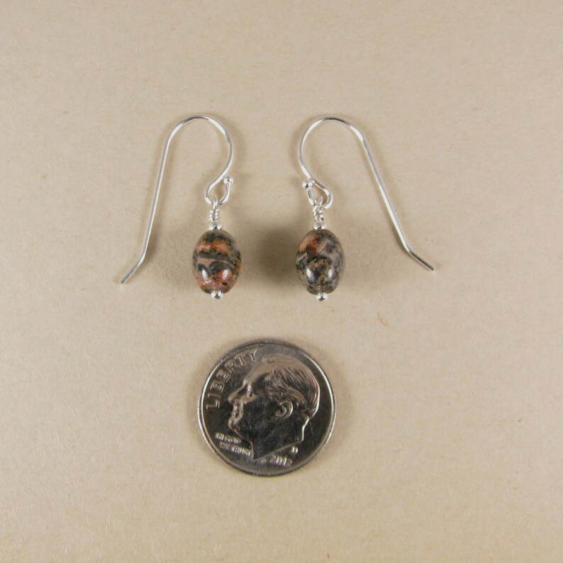 Leopard Jasper Ovals and Sterling Silver Earrings image 4