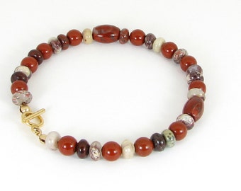 Red Jasper and Poppy Jasper Bracelet