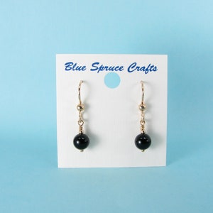 Black Onyx and Gold Earrings image 3