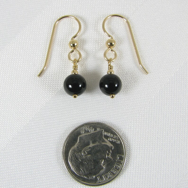 Black Onyx and Gold Earrings image 4