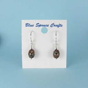 Leopard Jasper Ovals and Sterling Silver Earrings image 3