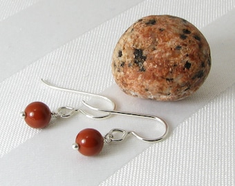 Red Jasper and Sterling Silver Earrings