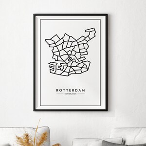 Rotterdam City - Netherlands Map Poster, Digital Download, Personalized Engagement Gift, New Job Present, Unique Gifts for him
