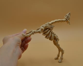 Flexi-speelgoed skeletgiraf, 3D-geprint | Gelede Halloween Desk Pet, beweegbare fidgetfiguur