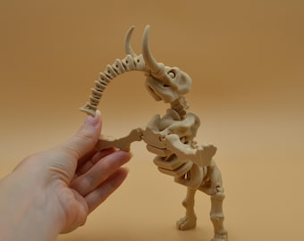 Elastyczna zabawka szkielet słonia, drukowana w 3D | Ruchomy zwierzak biurkowy na Halloween, ruchoma figurka Fidget