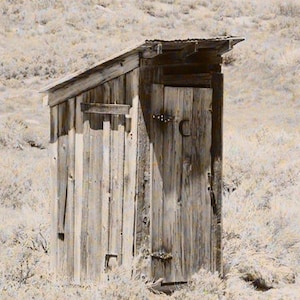 Desert Out House, Fine Art Photography, Rural Decor, 5 x 7 Rustic Artwork, Wall Art, Sepia Style