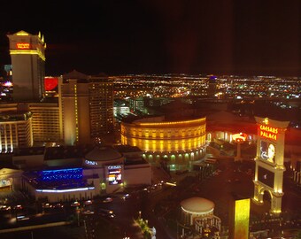 Original Fine Art Photography, Las Vegas, 8 x 10 Night Photo, Nevada Print, Architecture Artwork