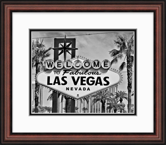 Las Vegas Welcome Sign High Resolution Black and White Photo Acrylic Print